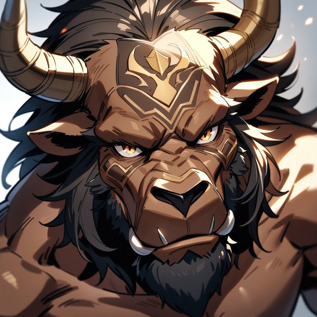 monk male minotaur portrait