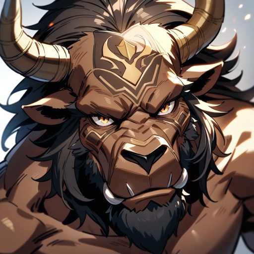 monk male minotaur portrait